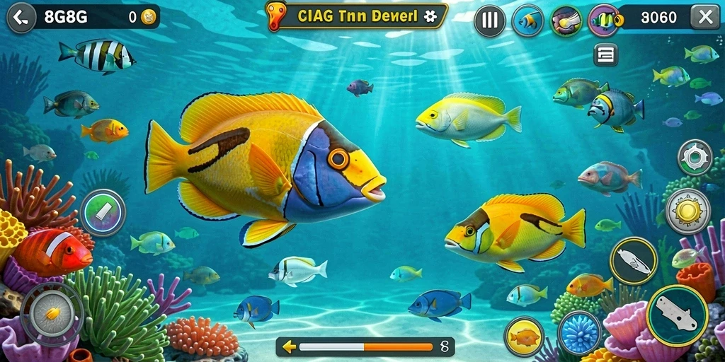 Gameplay seru 8G8G dengan aksi menembak ikan.