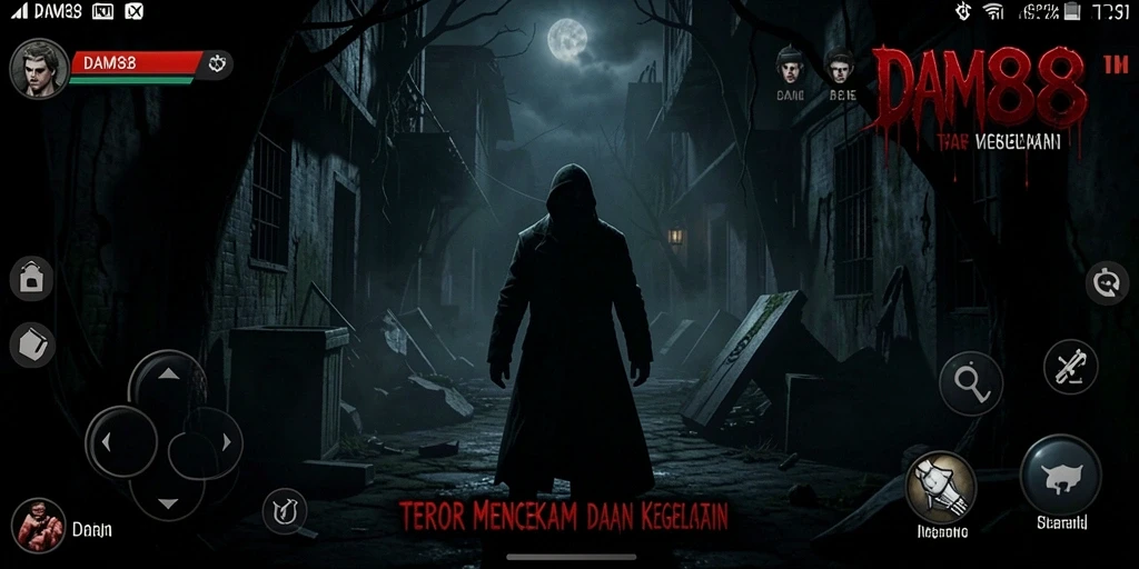 Gameplay mendebarkan di dunia horror yang gelap.