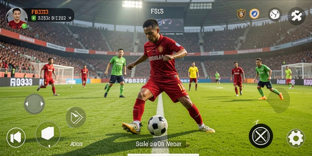 Screenshot FB333 menampilkan aksi mendebarkan dalam pertandingan sepak bola.