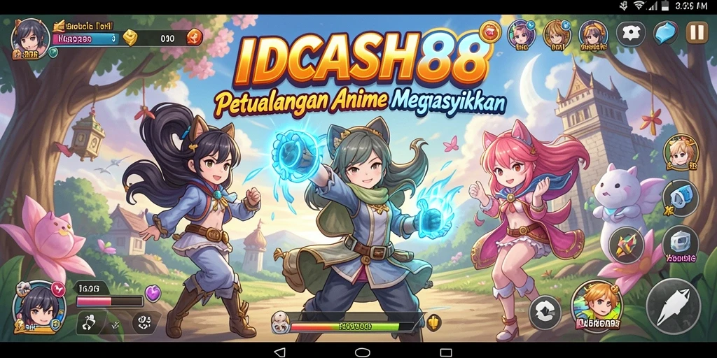 Tampilan menakjubkan dari gameplay IDCASH88 dengan karakter Anime.