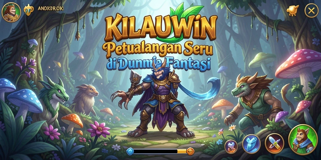 Tampilan gameplay KILAUWIN dengan karakter petualangan dan rintangan menarik.