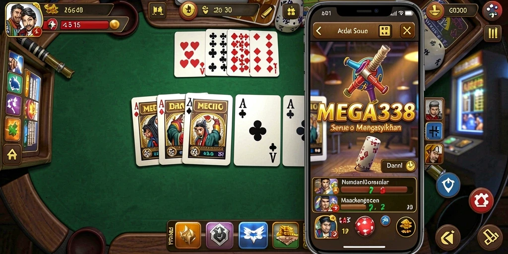 Tangkapan layar utama menunjukkan gameplay seru dalam permainan Domino.