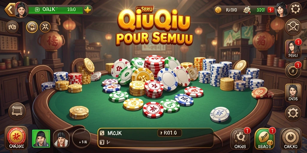 Tampilan gameplay QiuQiu yang seru dan menantang.