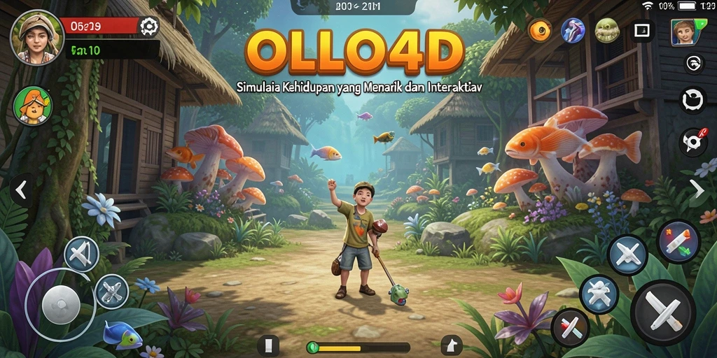 Tampilan gameplay OLLO4D yang menarik dengan beragam interaksi karakter.