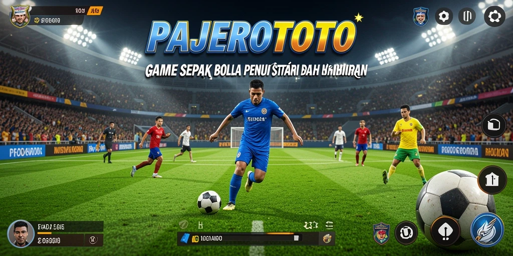 Gameplay seru PAJEROTOTO menghadirkan aksi sepak bola yang mendebarkan.