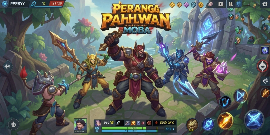 Tangkapan layar permainan PPRRYY menampilkan aksi seru di arena MOBA.