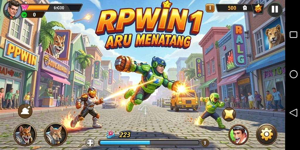 Tangkapan layar menunjukkan gameplay menarik RPWIN1 di tengah aksi arcade.