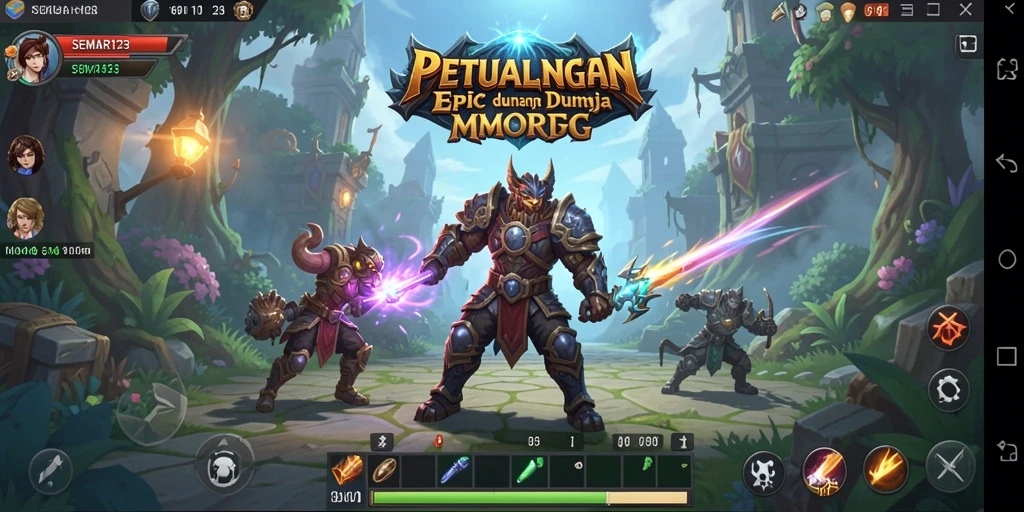 Screenshot menunjukkan aksi seru dalam permainan MMORPG SEMAR123.