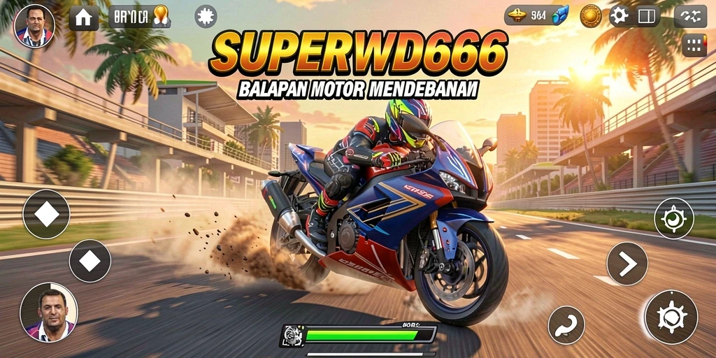 Tampilan balapan motor yang mendebarkan di SUPERWD666.
