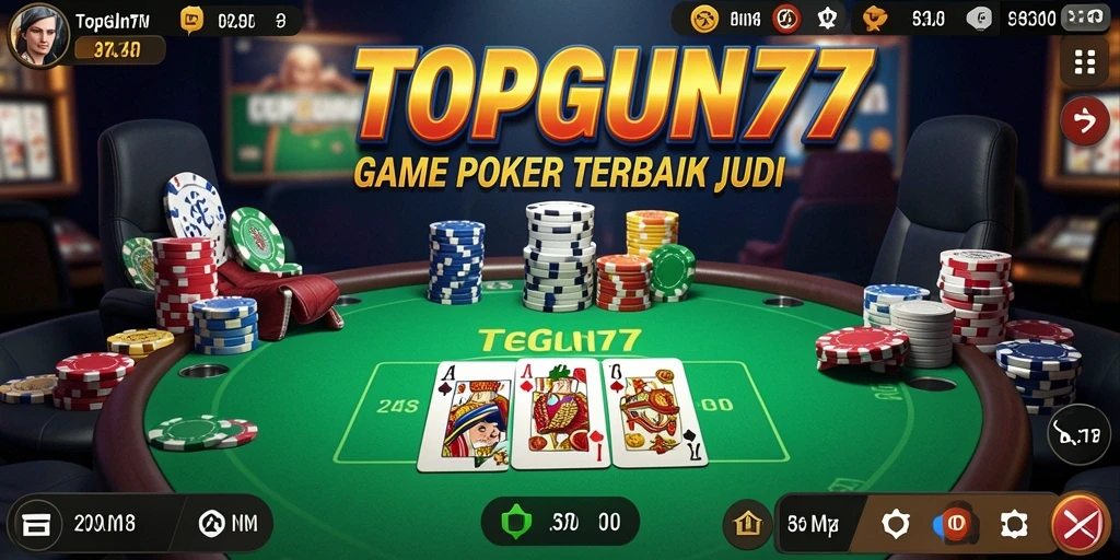 Tampilan menarik dari gameplay Poker di TOPGUN77 yang mengasyikkan.