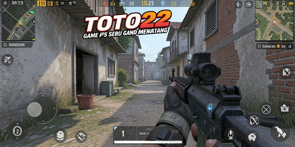 Screenshot gameplay TOTO22 menampilkan aksi tembak-menembak yang intens.