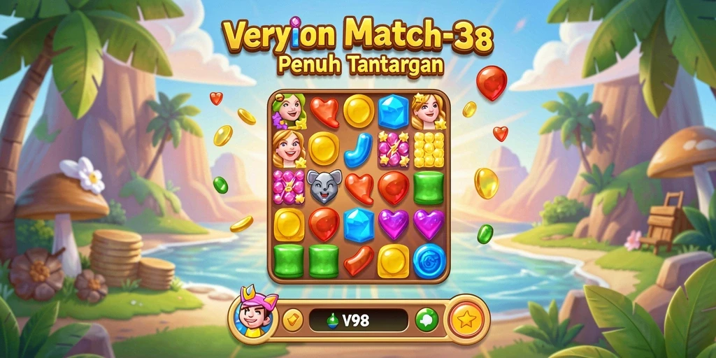 Tampilan gameplay seru dan penuh warna dari V98.