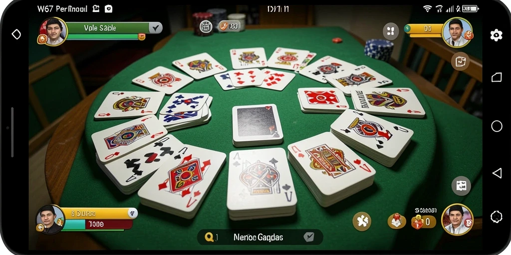 Tampilan gameplay W67 yang seru dalam permainan Gaple.